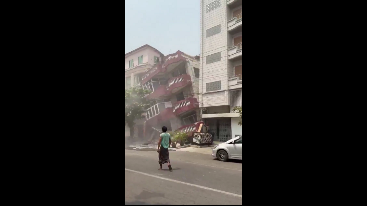 緬甸中部發生規模 7.7 強烈地震，地震導致鄰國泰國、印度和孟加拉皆有明顯震感。 圖:翻攝自影片
