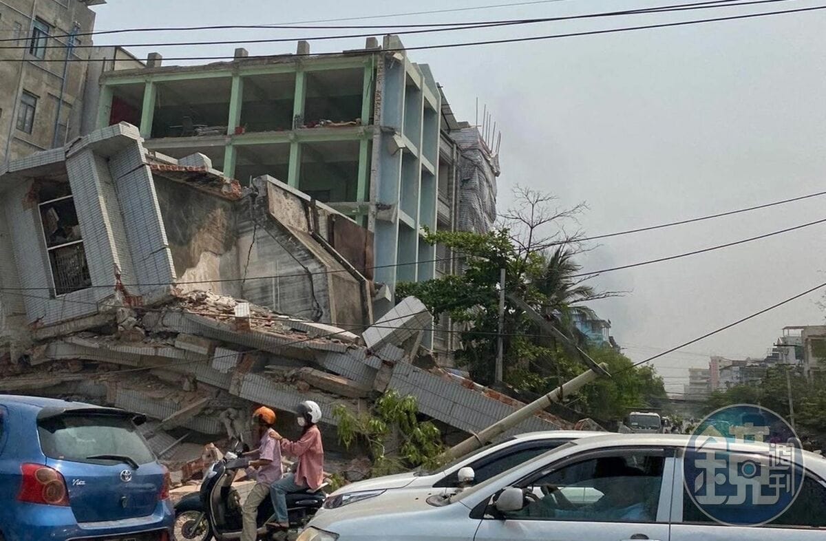 緬甸發生芮氏規模8.2地震，死傷慘重，美國地質調查局（USGS）推估，死亡人數可能超過1萬人。（讀者提供） （讀者提供）