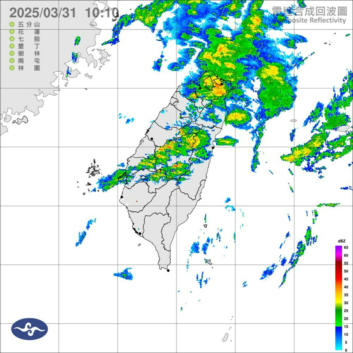 中央氣象署今(31)日針對基隆北海岸、宜蘭地區、南投山區及花蓮山區發布大雨特報。 圖：中央氣象署／提供