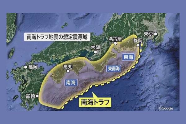 日本政府3月31日公布最新估算，若日本「南海海槽」發生大地震，最嚴重情況下可能導致29.8萬人死亡，經濟損失高達270萬億日元。 圖：翻攝日本「南海海槽」宣傳網頁