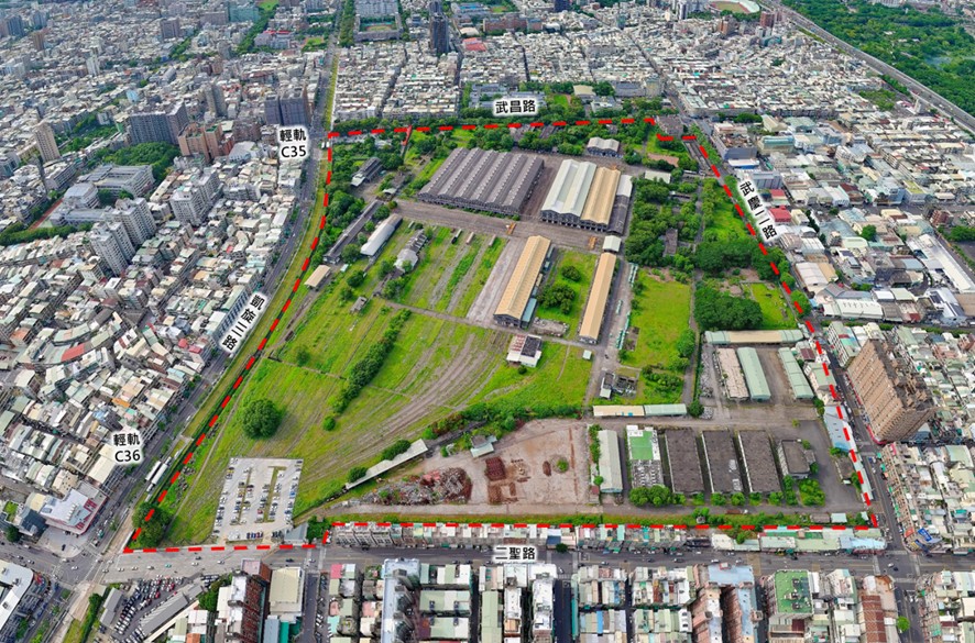 台鐵高雄機廠現況圖。 圖：高雄市都發局/提供