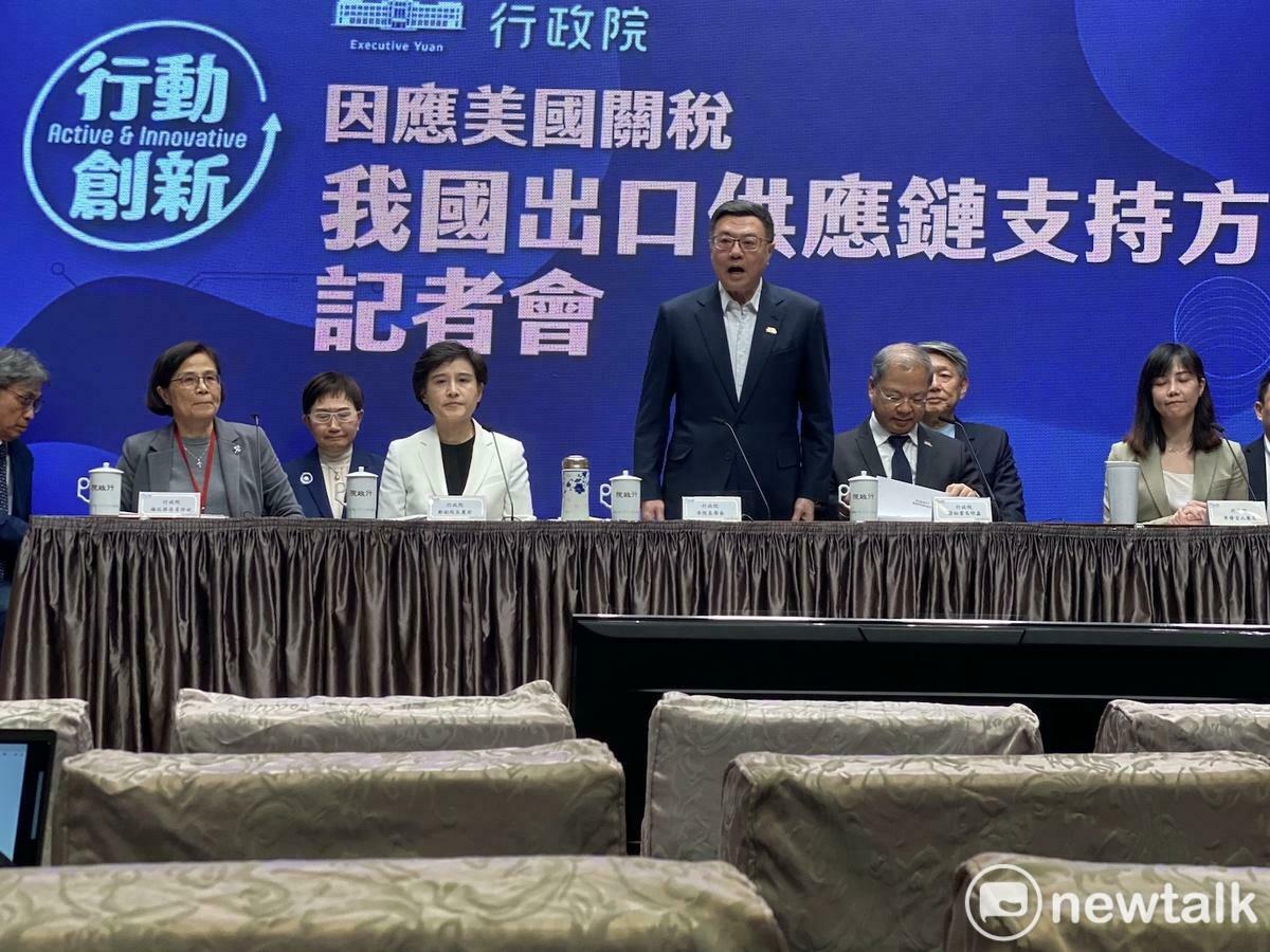 行政院長卓榮泰宣布因應美國高關稅措施記者會 圖：林朝億/攝