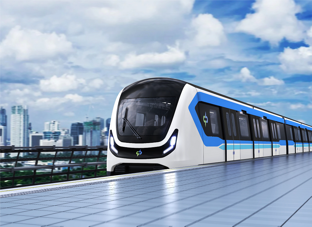台中捷運藍線車輛外觀模擬圖。 圖：台中市政府/提供