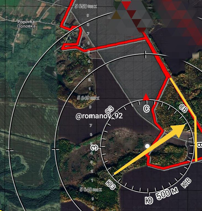 烏軍成功突破了俄羅斯在別爾哥羅德波波夫卡地區的防線，並將戰線向前推進約 600 公尺。 圖：翻攝自 @NOELreports X 帳號