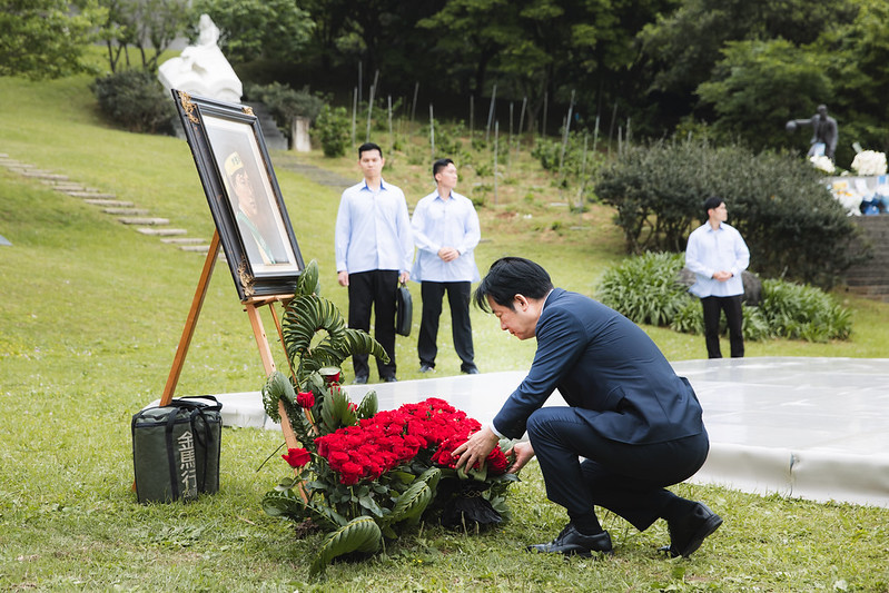 今（7）天是「言論自由日」，賴清德總統上午出席「鄭南榕殉道36周年追思紀念會」，感念鄭南榕為台灣民主奮鬥的勇氣與犧牲。 圖：總統府提供
