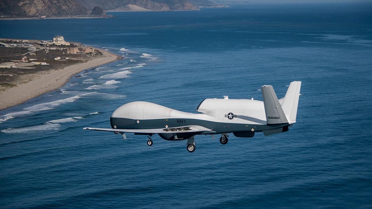 美國海軍MQ-4C「海神」（Triton）無人偵察機。 圖：翻攝US NAVY
