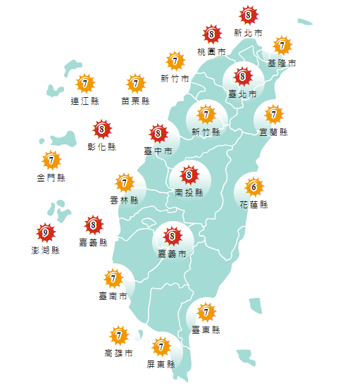 今白天各地高溫30度 鋒面通過入夜中部以北雨勢增、第2波週六報到