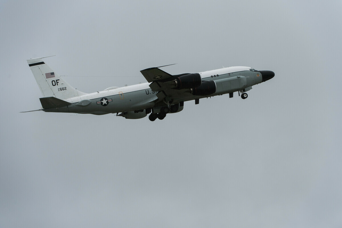 美軍RC-135S型眼鏡蛇球式（Cobra Ball）電子偵察機。 圖：翻攝US AIR FORCE