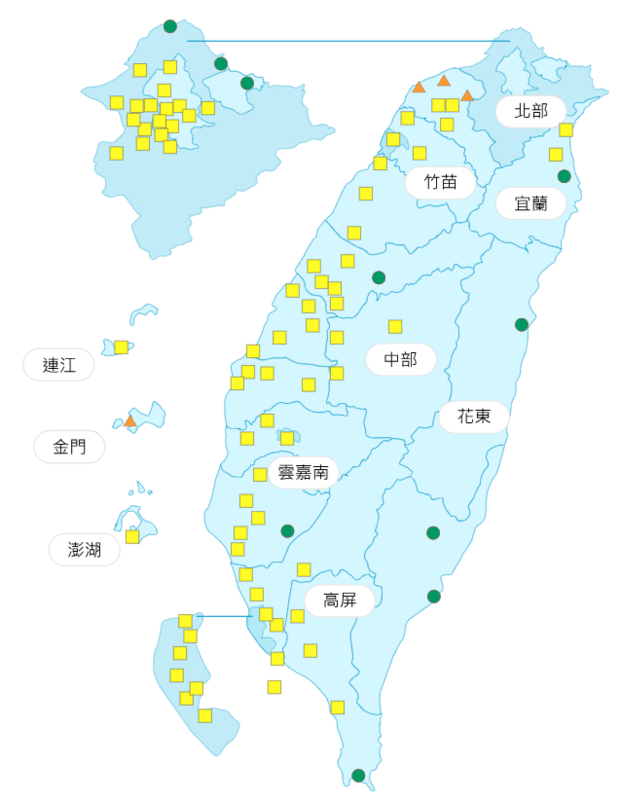環境部發布各地空氣品質概況。 圖：環境部提供
