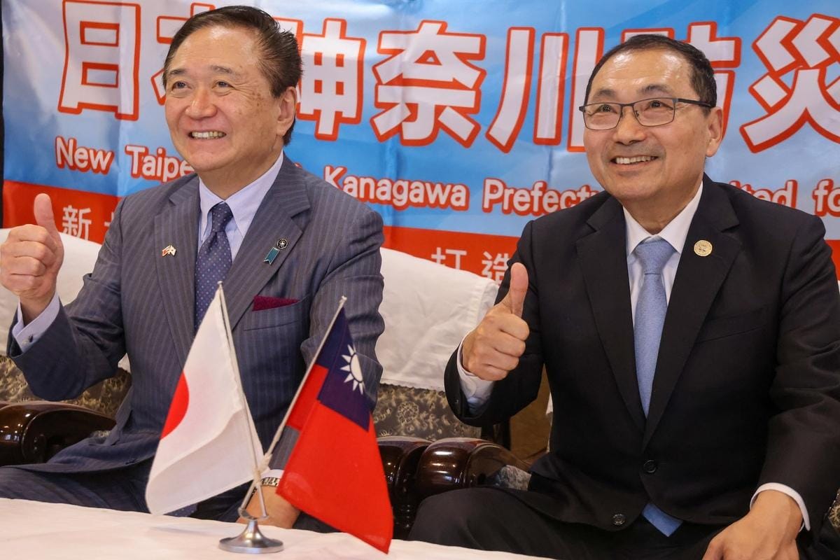 侯友宜拜會日本神奈川縣知事黑岩祐治並邀請黑岩來台參訪。 圖：新北市政府/提供