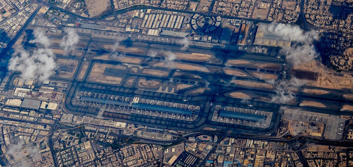 世上最繁忙機場第二名為杜拜國際機場因為戰爭曾短暫停止所有航班起降。 圖：翻攝自維基百科
