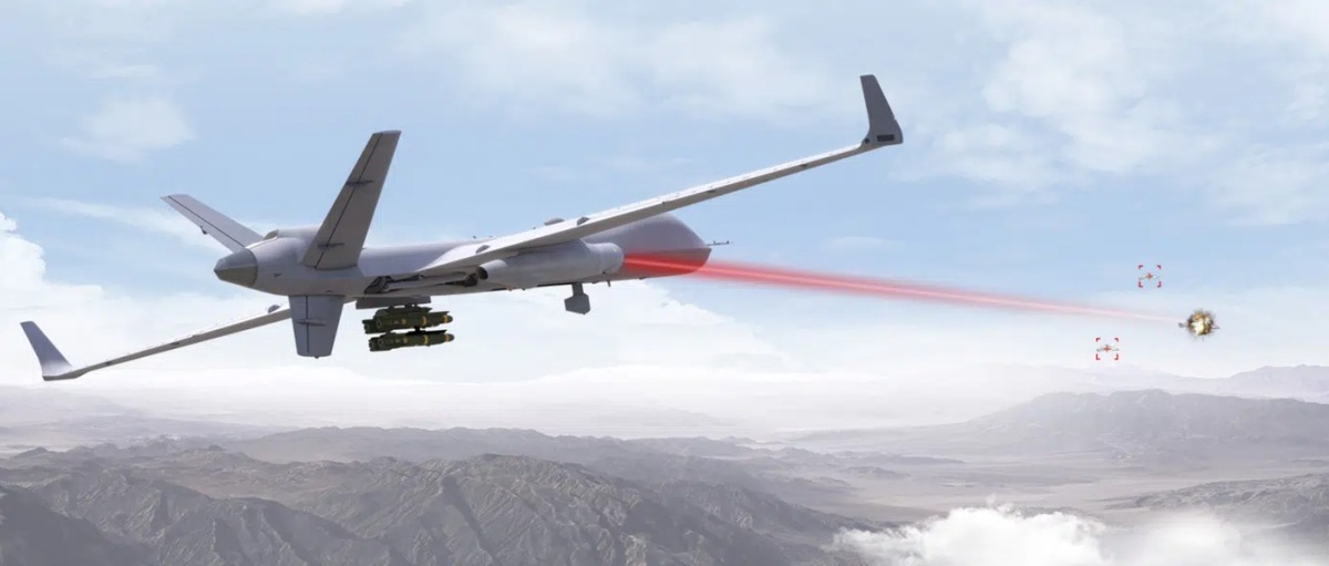 MQ-9B配備機載雷射示意渲染圖。 圖：翻攝通用原子官網