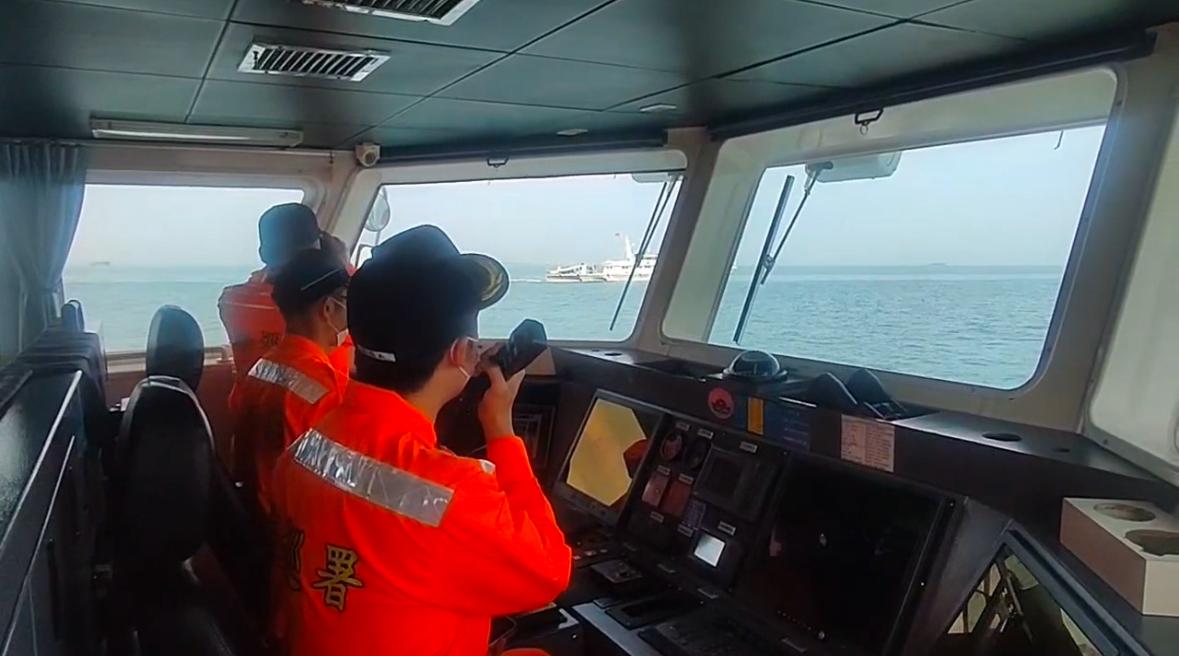 海巡署17日發布訊息，4艘中國海警船第69次襲擾金門海域。 圖：海巡署提供