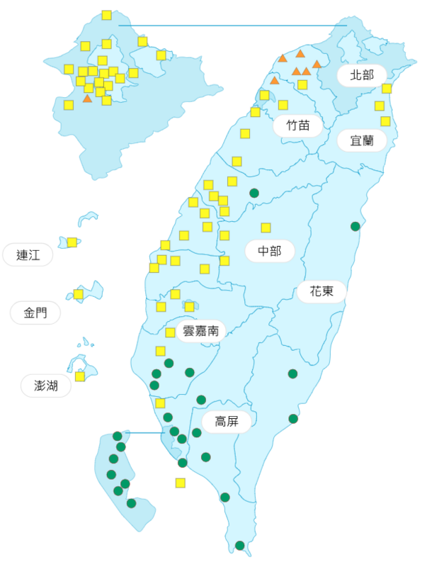 環境部發布各地空氣品質概況。 圖：環境部提供