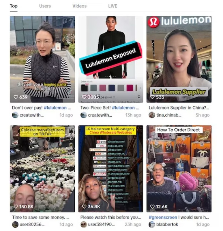 因應美國對中國商品加徵高額關稅，中國工廠傳透過TikTok與小紅書等社交平台，直接向美國消費者推銷產品，試圖「繞過」。 圖：TikTok截圖