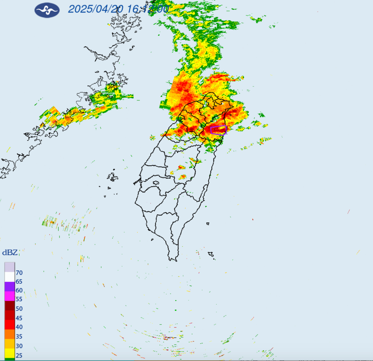 大雷雨即時消息。 圖：翻攝自中央氣象署官網