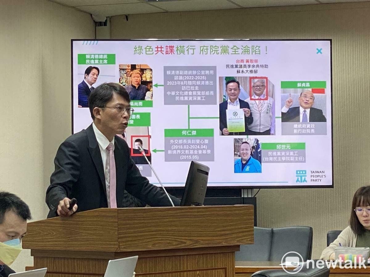 民眾黨立委黃國昌質詢外交部長林佳龍共諜案 圖：林朝億/攝