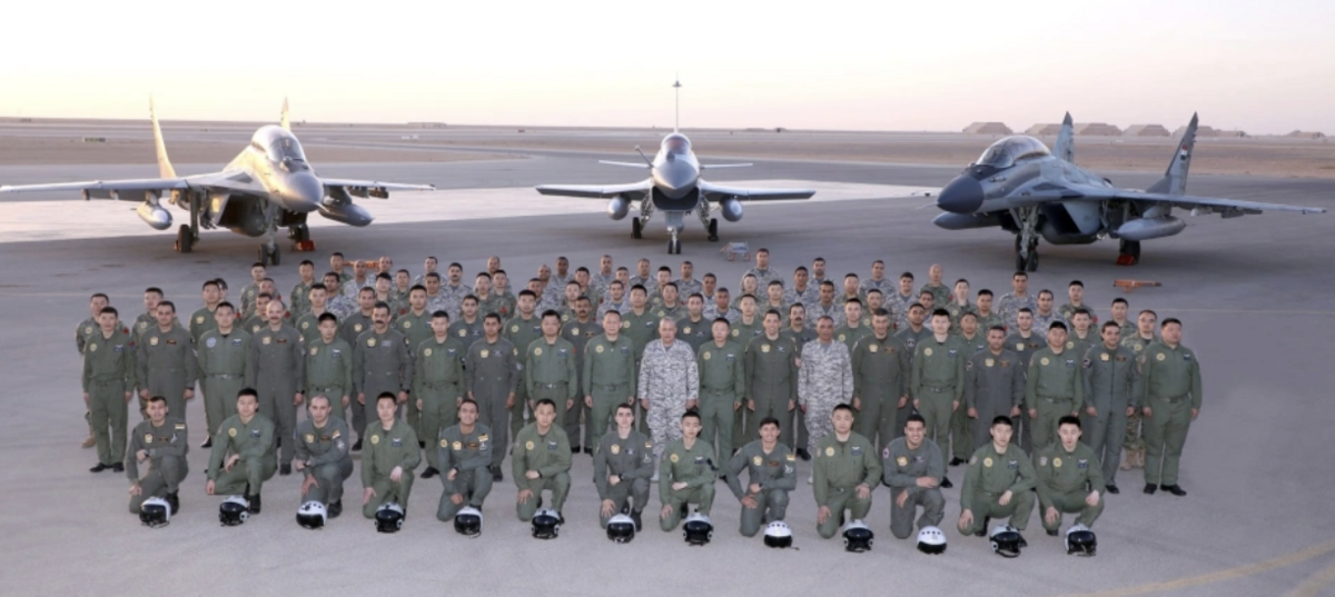 中埃空軍同框。 圖：翻攝自河東三叔