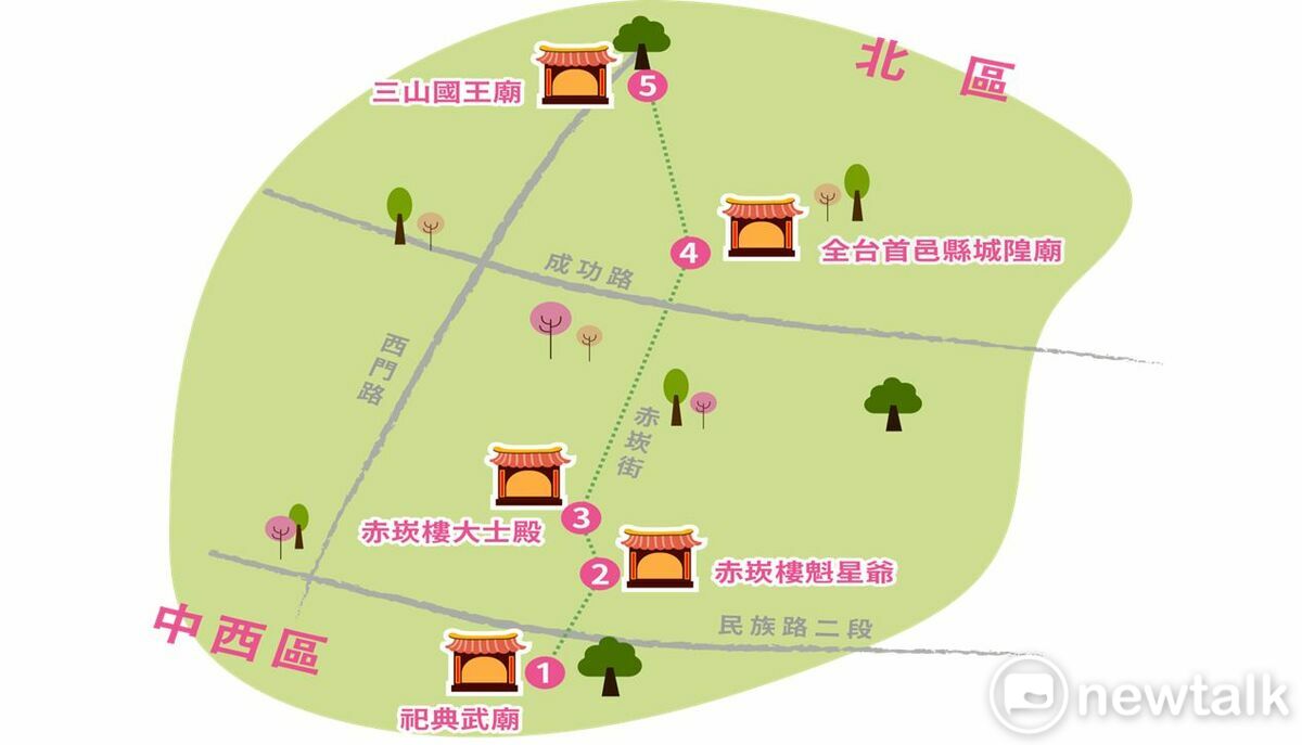 台南一年一度的「最強考運散策導覽路線」今日起正式開放線上報名，活動將於5月3日至5月24日期間，每週六下午3時30分至5時舉辦，共計4梯次，每梯次限額30人，總計120個名額，歡迎考生與家長踴躍參與，與神同行，為即將到來的考試加持好運。 圖：台南市政府提供