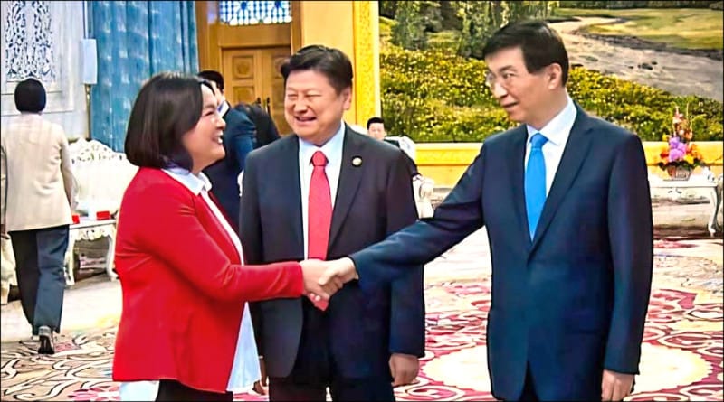 國民黨立委傅崐萁、陳玉珍、王鴻薇等人昔日會見中國全國政協主席王滬寧。 圖：翻攝自Threads