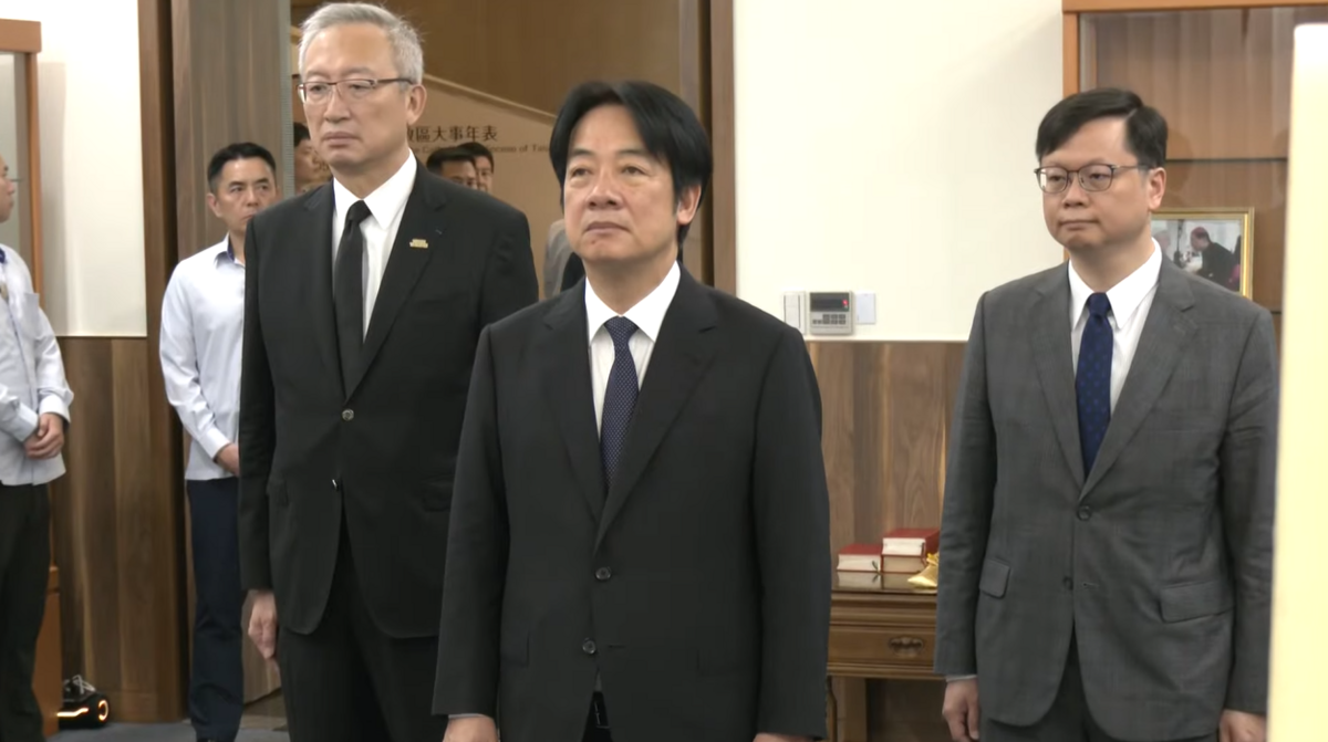 賴清德至教宗方濟各靈堂追思。 圖：翻攝畫面