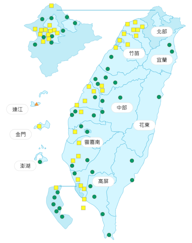環境部公布各地空氣品質概況。 圖：環境部提供