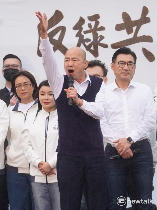 立法院長韓國瑜出席藍白426「反綠共、戰獨裁」活動。 圖：張良一 / 攝（資料照）