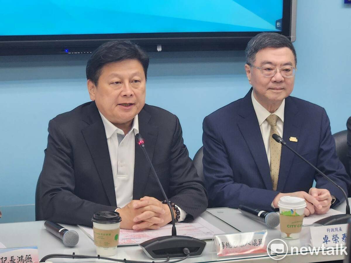 行政院長卓榮泰拜會國民黨團說明4100億元特別預算規劃。 圖：黃建豪/攝