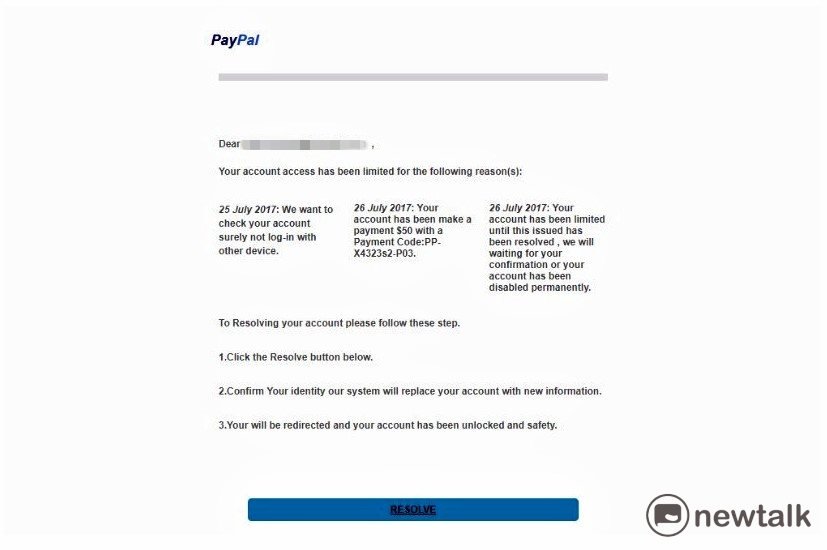 網路詐騙日益風行，有些釣魚郵件仿真度極高，尤其是仿PayPal的詐騙郵件。 圖：新頭殼資料照片