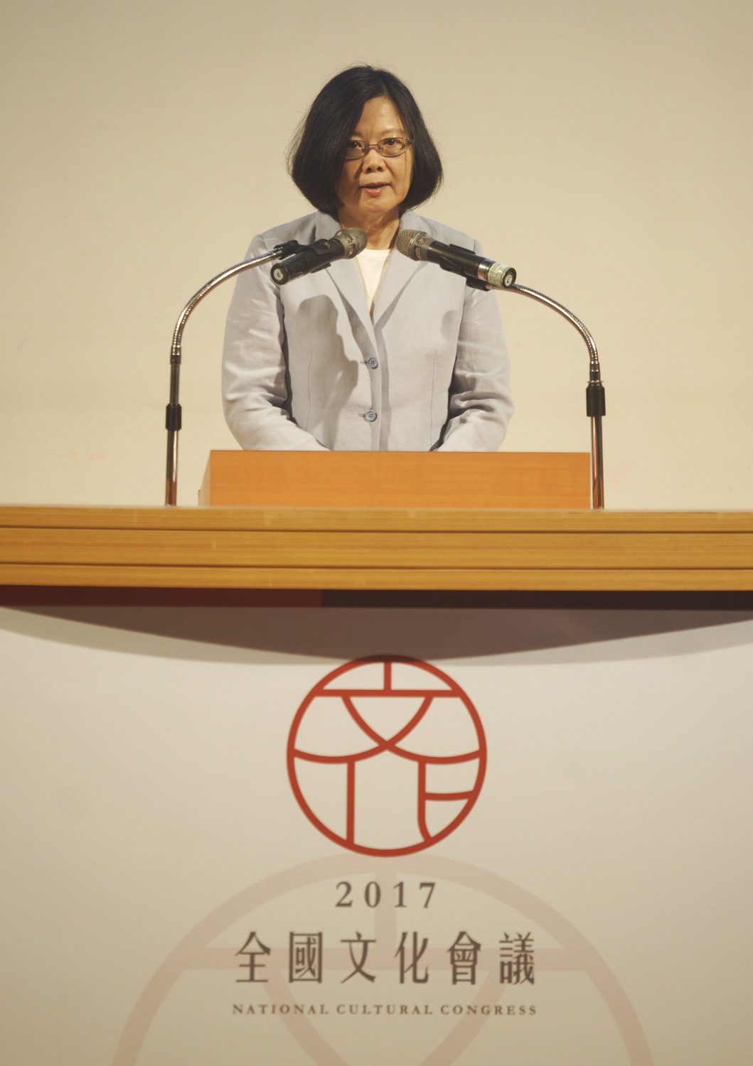 蔡英文總統應邀在全國文化會議致詞。 圖/常日豪攝