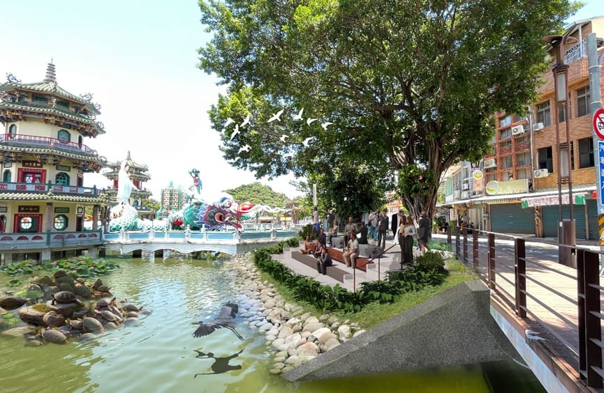春秋閣北側步道道完工後模擬圖。 圖：高雄市觀光局/提供