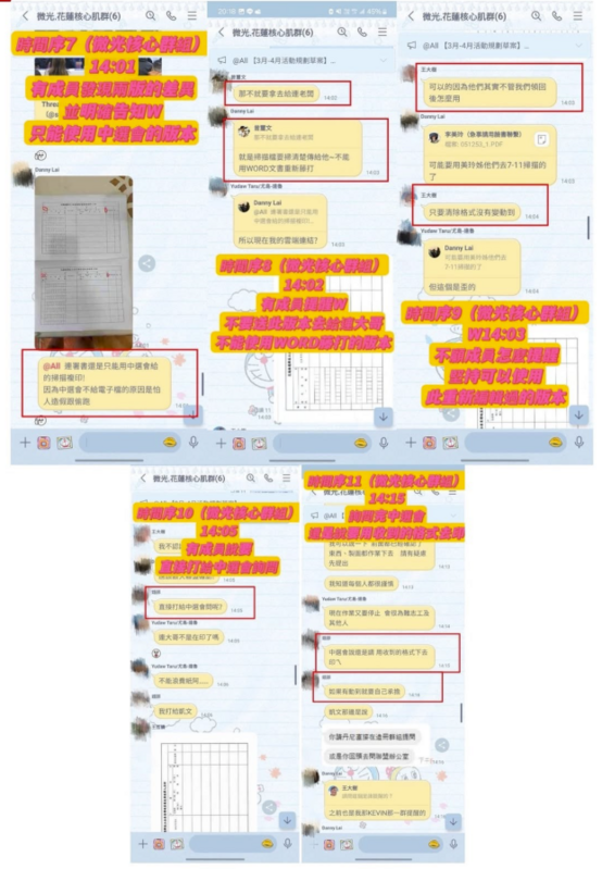 八炯曬出W先生的對話記錄揭發連署重簽內幕。 圖：翻攝自八炯Threads