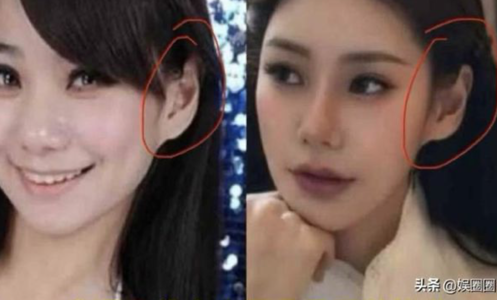 網友根據耳朵細節，認為就是馬筱梅本人。不過也有人表示，馬筱梅曾說小時候家教很嚴，媽媽不讓她打耳洞，不認為這種大尺度照片是她。 圖：翻攝自微博