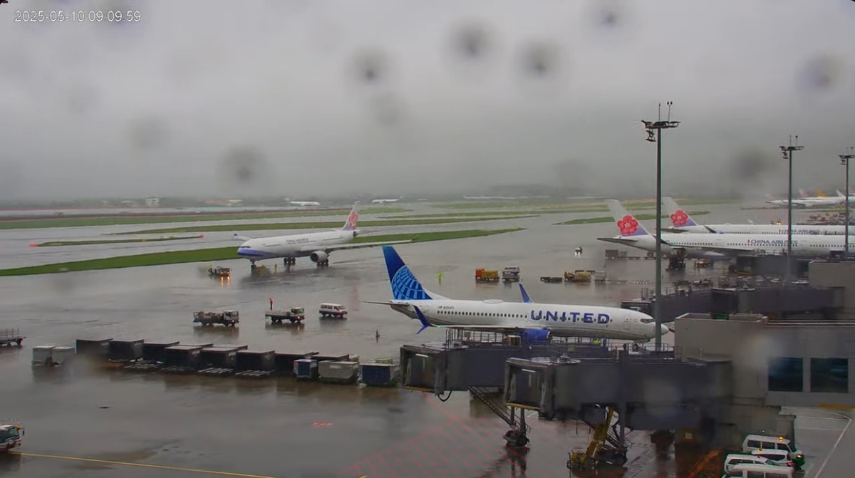 白海豚颱風登陸中國浙江，雖然逐漸遠離台灣，但全台海陸空疏運受到影響。（示意圖） 圖：取自桃機YT即時畫面（資料照）
