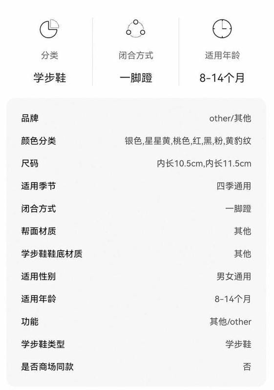 中國多家電商平台近日熱賣一款標榜為「嬰兒軟底高跟鞋」的商品。 圖：擷取自 淘寶