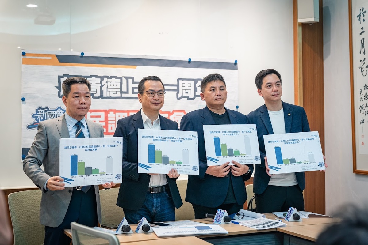 新國會智庫公布總統賴清德就任滿周年相關民調， 圖：羅智強辦公室/提供