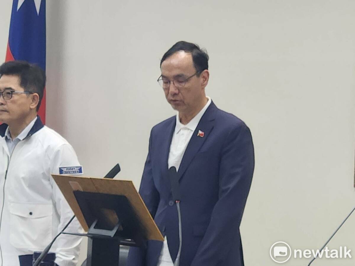 國民黨主席朱立倫主持國民黨中常會。 圖：黃建豪/攝