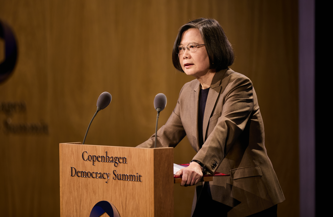 蔡英文在哥本哈根民主高峰會發表演說 圖：蔡英文辦公室提供