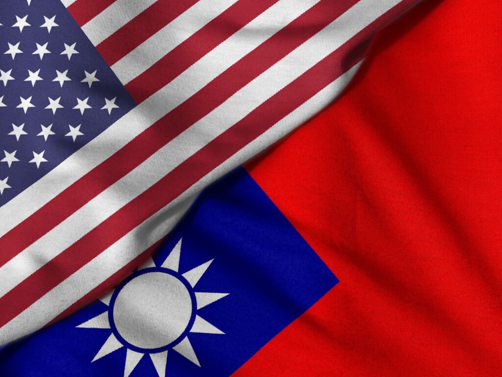 美國國旗和中華民國國旗。（圖取自Shutterstock圖庫） 圖：中央社提供