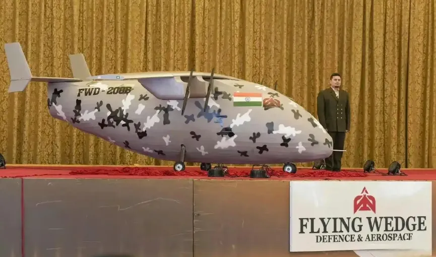 印度國產「FWD-200B」無人機 圖：擷取自《騰訊網》「北回歸線攻略」的文