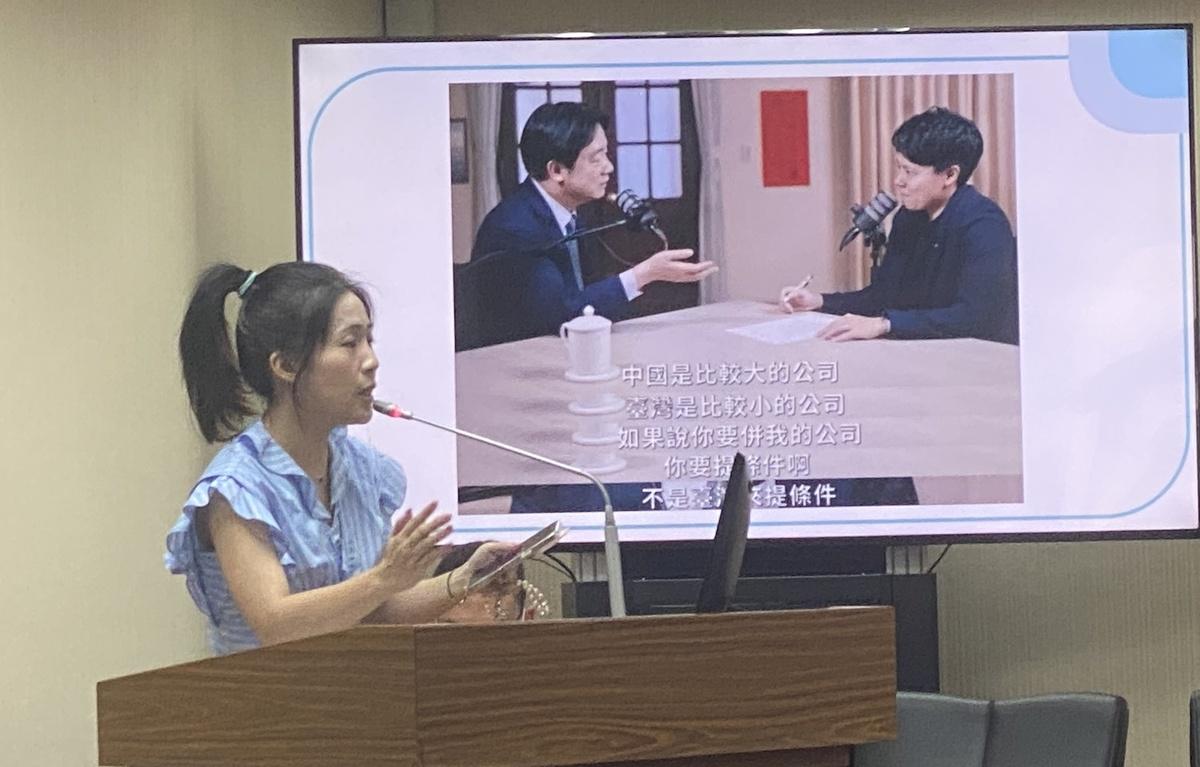 國民黨立委徐巧芯質詢外交部長林佳龍關於總統賴清德的「併購說」適合嗎？ 圖：林朝億／攝