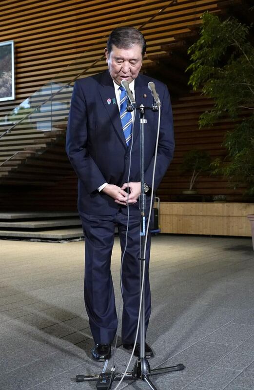 日本農林水產大臣江藤拓在一場演講時表示沒買過米，挨轟未能苦民所苦，首相石破茂（圖）19日致歉。（共同社） 圖：中央社提供