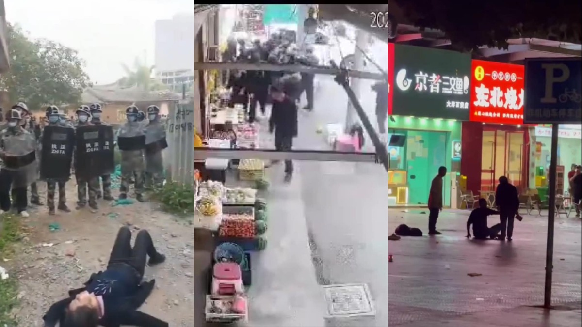 中國多地接連發生暴力與衝突事件，包括湖北武漢燒烤店槍擊案、福建泉州強拆衝突、大貨車衝撞警察檢查站慘劇，以及城管粗暴執法引發爭議，突顯中國社會矛盾與基層治理問題日益惡化，引發關注。 圖:翻攝自影片(新頭殼合成)