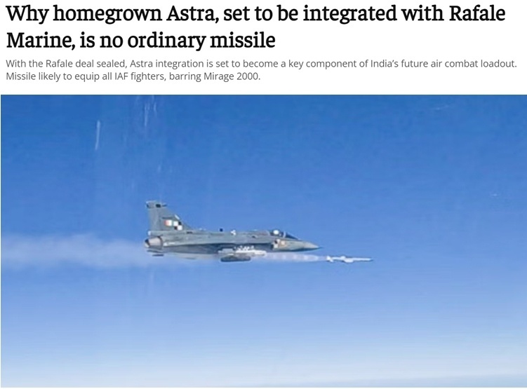 印度媒體《The Print》報導，印度空軍計劃讓法製「飆風」戰機改搭載印度國產「阿斯特拉」空對空導彈。 圖：翻攝《The Print》網頁
