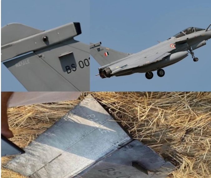印度被巴基斯坦擊落的陣風戰機殘骸。 圖 : 翻攝自軍哥茶話室