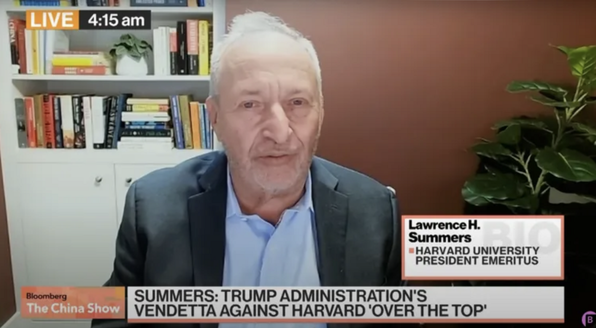 前財政部長、哈佛前校長勞倫斯·薩默斯（Lawrence Summers）罕見公開發難，痛批「國際禁招令」是「暴政」。 圖：翻攝自 彭博電視台節目 截圖
