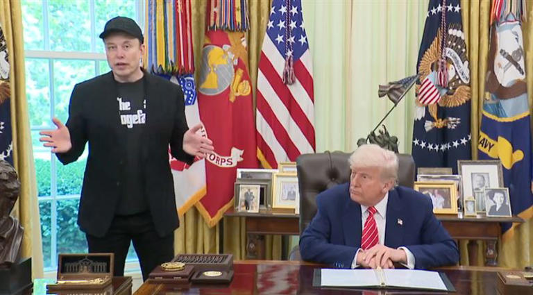 特斯拉CEO馬斯克與美國總統川普網路上互嗆，雙方關係決裂。 圖 : 翻攝自川普Truth Social