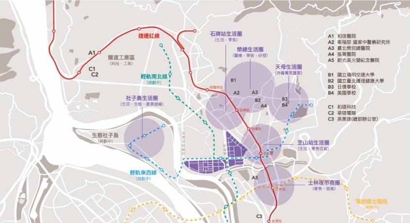 北士科未來商圈發展示意圖。 圖: 吉家網/整理提供(台北市政府資料)