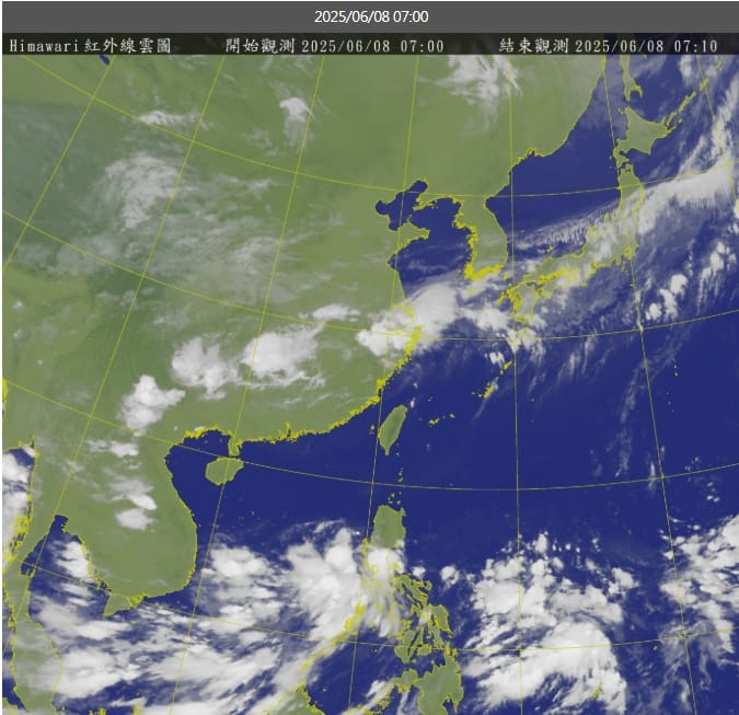 今(8)日各地晴時多雲，天氣熱如夏；大氣不穩定，北部地區、中部山區及東半部，午後有局部短暫陣雨或雷雨，有大雷雨發生的機率。 圖/中央氣象署