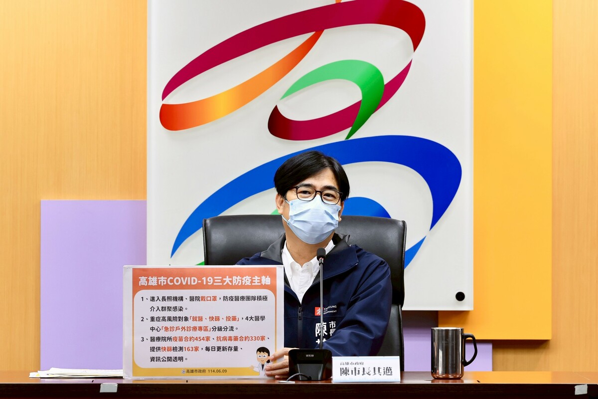 面對新冠疫情升溫流感化，陳其邁強調落實三大防疫主軸。 圖：高雄市政府/提供